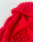 Hound & Home - Red Cable knit rollneck dog sweater