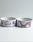Custom Spot Ceramic Pet Bowl SET- Add your pets name - 2 sizes