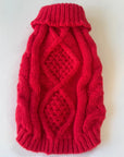 Hound & Home - Red Cable knit rollneck dog sweater