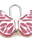 Pink Butterfly Pet ID Tag - Engraving included