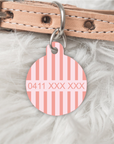 Striped Personalised Pet dog or cat ID Tag