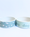 Animal print dog ceramic bowl set
