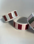 Striped Ceramic Dog Bowl - Espresso