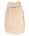 Hound & Home - Cream Cable knit dog sweater