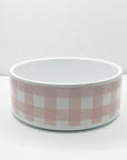 Buon Appetito gingham ceramic pet bowl set