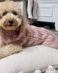Hound & Home - Pink Cable knit dog sweater