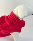 Hound & Home - Red Cable knit rollneck dog sweater