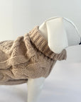 Hound & Home - Oatmeal Cable knit rollneck dog sweater