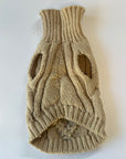Hound & Home - Oatmeal Cable knit rollneck dog sweater