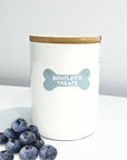 Teal Bone Medium Ceramic Treat Canister