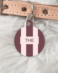 THE AUTUMN EDIT -Striped Personalised Pet dog or cat ID Tag - STRAWBERRY