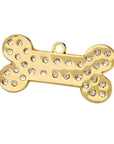 Engraved Bone Shaped Pet ID Tag Czech crystals
