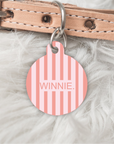 Striped Personalised Pet dog or cat ID Tag