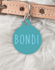 The Bondi Collection Personalised Turquoise Blue Pet dog or cat ID Tag