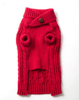 Hound & Home - Red Cable knit dog sweater
