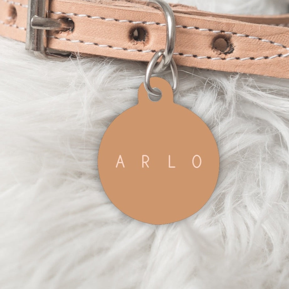 Tan Brown Pet ID Tag