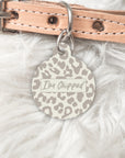 THE AUTUMN EDIT -Striped Personalised Pet dog or cat ID Tag - ICED LATTE