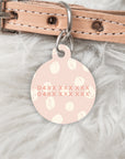 PInk/White Spot Pet ID Tag - April