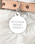 THE AUTUMN EDIT -Striped Personalised Pet dog or cat ID Tag - ICED LATTE