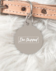 THE AUTUMN EDIT -Striped Personalised Pet dog or cat ID Tag - ICED LATTE