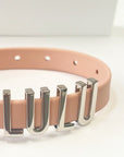 Pink smooth collar with personalised hardware (Includes Up to 6 Letters)