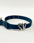 Blue smooth collar with personalised hardware (Includes Up to 6 Letters)