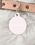 pastel pink dog and cat customised name tag
