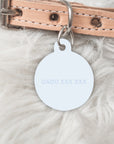 Blue dog tag back