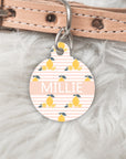 Lemon print pet id tag