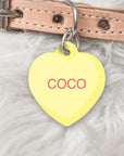 Yellow Heart Dog ID Tag