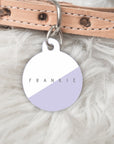 The Oblique Personalised Pet dog or cat ID Tag - Lilac