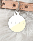 The Oblique Personalised Pet dog or cat ID Tag - Lemon
