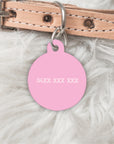 Minimalist Pink Personalised Pet dog or cat ID Tag