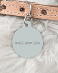 Grey Personalised Pet dog or cat ID Tag