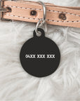 Minimalist Black Personalised Pet dog or cat ID Tag