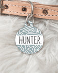 Blue Pet dog or cat ID Tag - Hunter