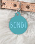 The Bondi Collection Personalised Turquoise Blue Pet dog or cat ID Tag