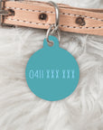 The Bondi Collection Personalised Turquoise Blue Pet dog or cat ID Tag