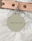 Minimalist Khaki Personalised Pet dog or cat ID Tag