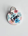 Floral Personalised Pet dog or cat ID Tag