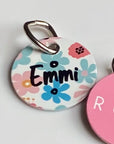 Floral Personalised Pet dog or cat ID Tag