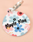 Floral Personalised Pet dog or cat ID Tag