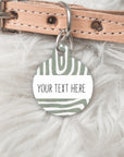 Tribal Green Pet dog or cat ID Tag - Jasper