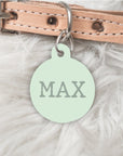 Minimalist Mint Personalised Pet dog or cat ID Tag