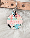 Floral Dog ID tag