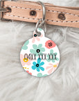 floral pet id tag back