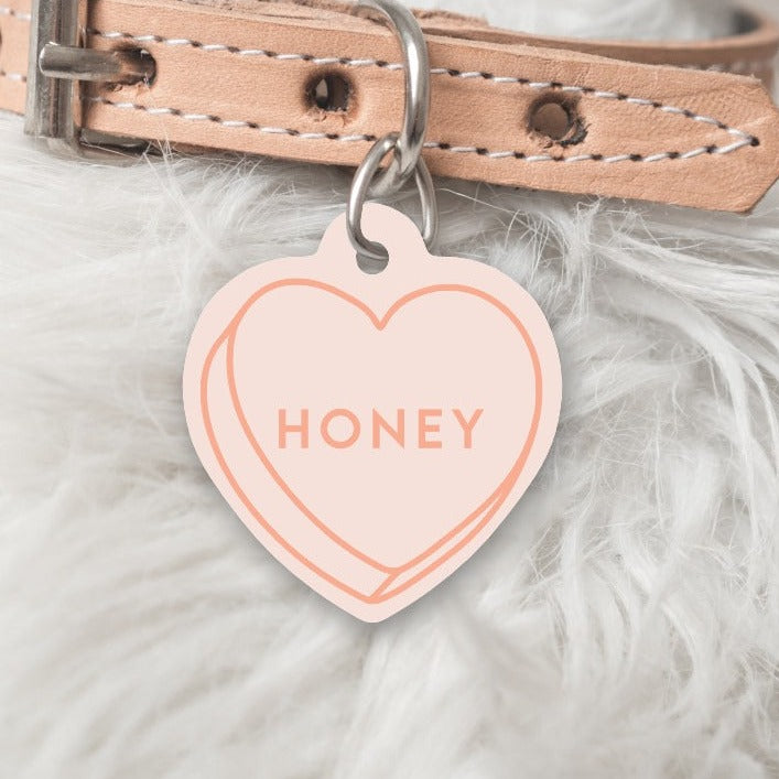 CANDY HEART 2.0 personalised Dog or Cat ID Tag