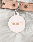 Monogram A-Z Personalised Pet dog or cat ID Tag -Pink/Tan