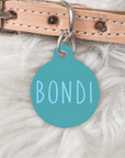 The Bondi Collection Personalised Turquoise Blue Pet dog or cat ID Tag