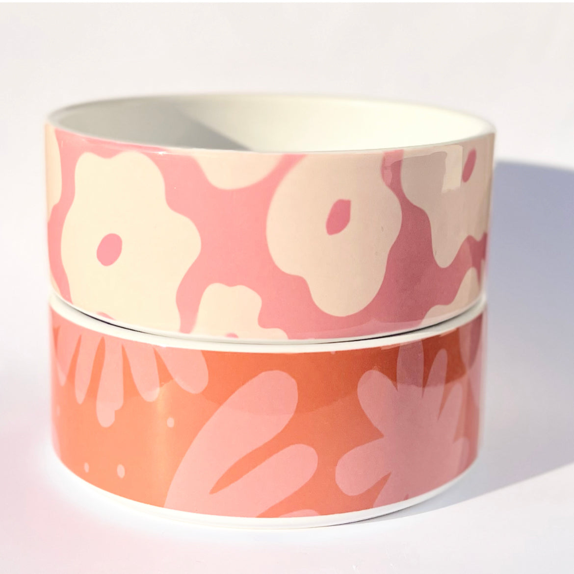 The little flower Pet Bowl SET- Add your pets name - 2 sizes